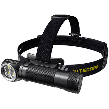 Nitecore HC35 L-shaped headlamp with headband and bracket