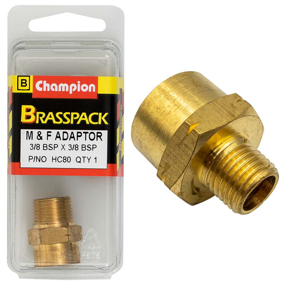 Champion Brass 3/8in x 3/8in BSP F/M Adaptor | ISL