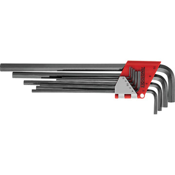 Teng 9-piece extra-long metric hex key set with folding plastic holder