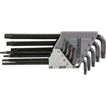 Teng 9-piece Torx key set TX8-TX40 with ball-point heads in folding plastic holder