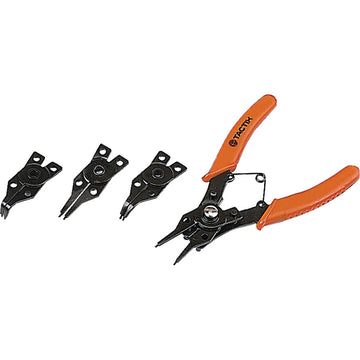 Tactix 4-piece circlip plier set with 180°, 45° and 90° tips