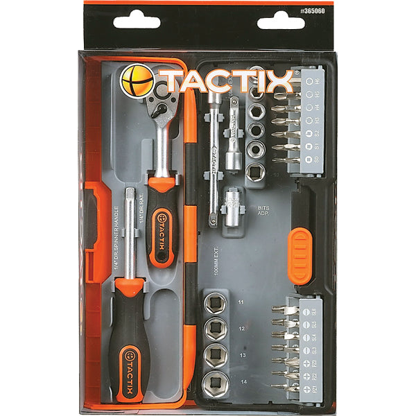 Tactix 40Pc Compact Socket Set 1/4in Dr - Metric