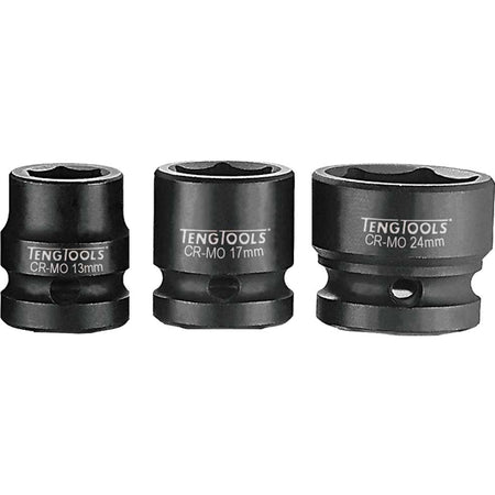 Teng 1/2in Dr. Stubby Impact Socket 18mm DIN | ISL