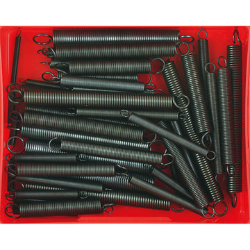 Champion 48-piece extension spring assortment with 12 sizes in cardboard storage box