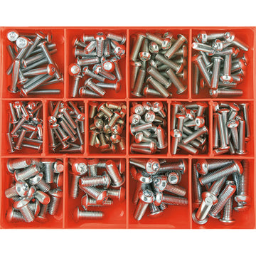 Champion 375-piece Torx security button head screw assortment, metric zinc plated, M4 to M8 with lengths 16mm to 30mm