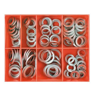 Champion 100-piece aluminium sump plug washer assortment with metric and imperial sizes
