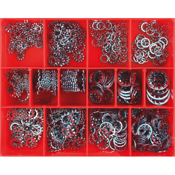 Champion 500-piece star washer assortment in compartmented storage box