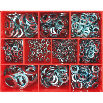 Champion 535pc spring washer assortment in storage case showing metric and imperial sizes