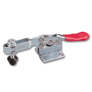 CH-201-B horizontal toggle clamp with flanged base and flat handle, 90kg capacity