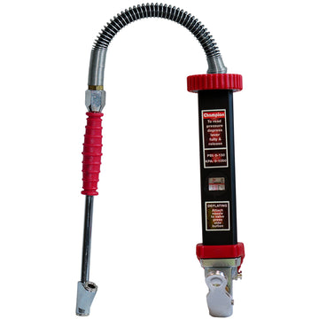 Champion tyre inflator with dual chuck and magnified sight glass, 0–150 psi range