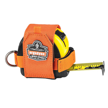 Ergodyne Squids tape measure trap in orange with D-Ring and stainless steel belt clip