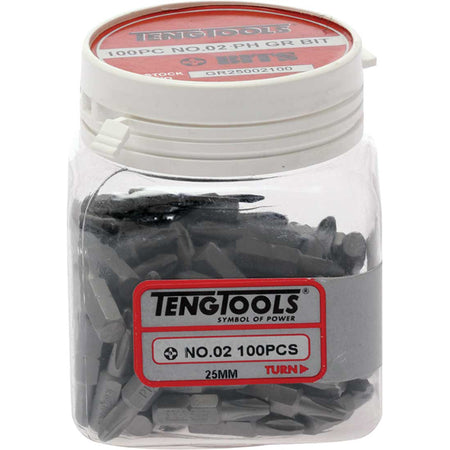Teng 100Pc 1/4in Hex PH#2 Grabber Bit | ISL