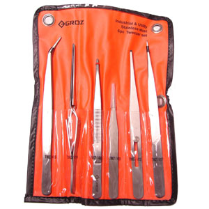 Groz Tweezer Set 6pc