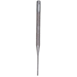 Groz pin punch 150 mm with knurled grip and black oxide finish