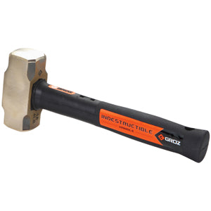 Groz Indestructible Handle Brass Head Hammer 4lb/1.8kg | ISL