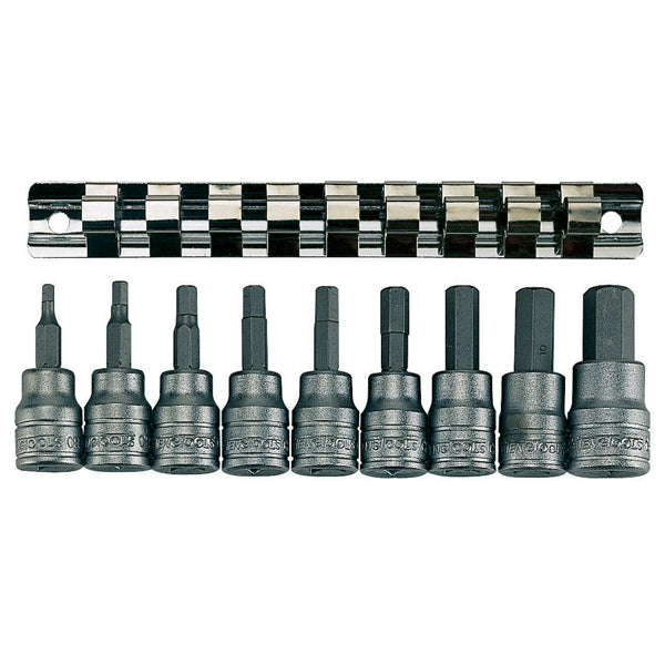 Teng 9pc 3/8in Dr. Metric Hex Bit Skt Set 3-12mm | ISL