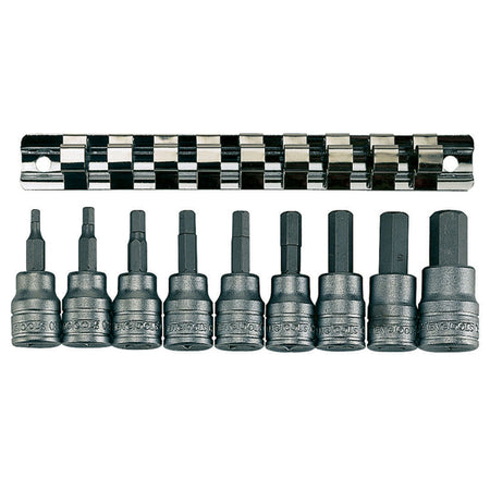 Teng 9pc 3/8in Dr. Metric Hex Bit Skt Set 3-12mm | ISL
