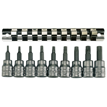 Teng 9-piece 3/8 inch drive Torx bit socket set TX10 to TX50 on clip rail