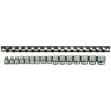 Teng 16-piece 3/8 inch drive metric socket set 7–22mm with clip rail holder