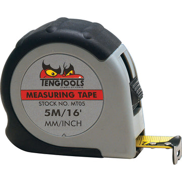 Teng MT05 5 m measuring tape with yellow steel blade and plastic case