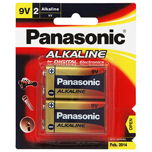 Panasonic 9V Battery Alkaline (2pk)