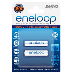 Panasonic Eneloop 750Mah 1.2V Rechargeable AAA Battery (2pk)