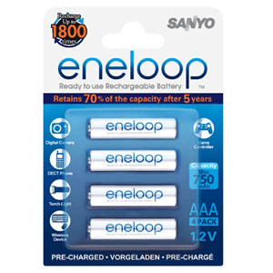 Panasonic Eneloop 750Mah 1.2V Rechargeable AAA Battery (4pk)