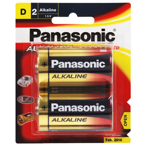 Panasonic D Battery Alkaline (2pk)