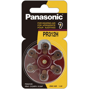 Panasonic 1.4V PR41 Zinc Air Hearing Aid Battery (6pk)