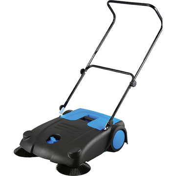 ProEquip PE1165 700mm manual floor sweeper with twin side brooms and folding handle