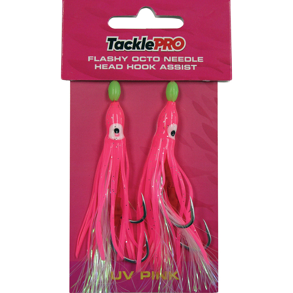 TacklePro Flashy Octopus Assist Hook - UV Pink - 2pc | ISL