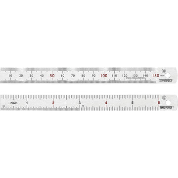Teng 150mm steel rule with millimetre and inch scales