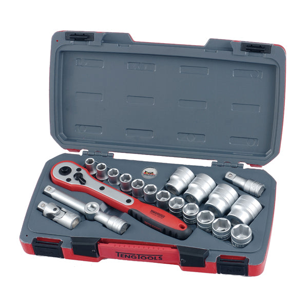 Teng 21pc 1/2in Dr. Metric Reg. Socket Set 6Pnt 10-32mm | ISL