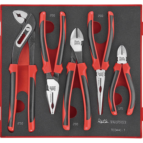 Teng 5pc MB TPR Grip Plier Set - TED-Tray | ISL