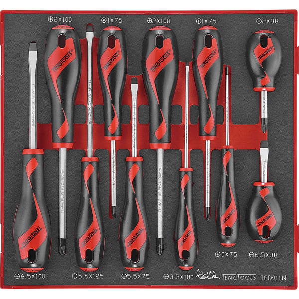 Teng 11pc MD Screwdriver Set - TED-Tray | ISL