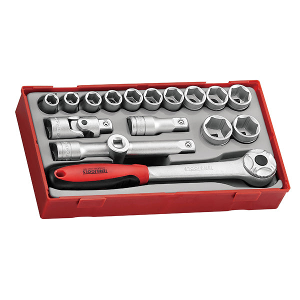 Teng 17pc 1/2in Dr. Skt & Acc Set 10-24mm - TC-Tray | ISL