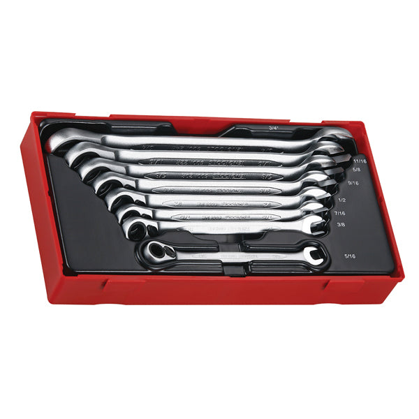 Teng 8pc Rev Ratchet AF Combination Spanner Set - TC-Tray