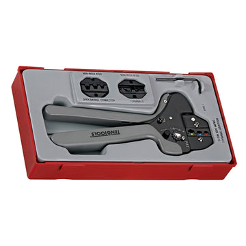 Teng Tools TTCP04 4-piece crimping tool set with three interchangeable heads in TC-Tray