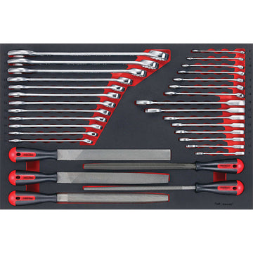 Teng 32-piece ROE spanner and file set in EVA foam tray