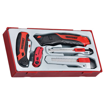 Teng 40-piece knife set in TC-Tray modular system with 5 knives and 35 spare blades