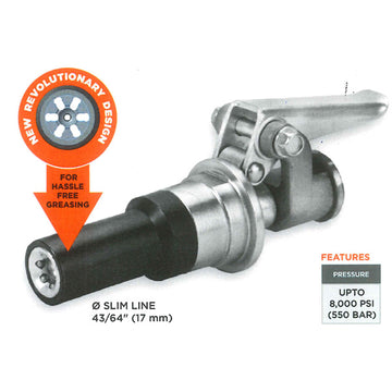 Groz 17.0mm Quick-Lock Grease Coupler with 6-point contact design