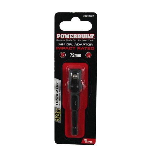 Clearance - Powerbuilt 1/4″ Adaptor – 1/2Dr x 72mm Long | Alltrade