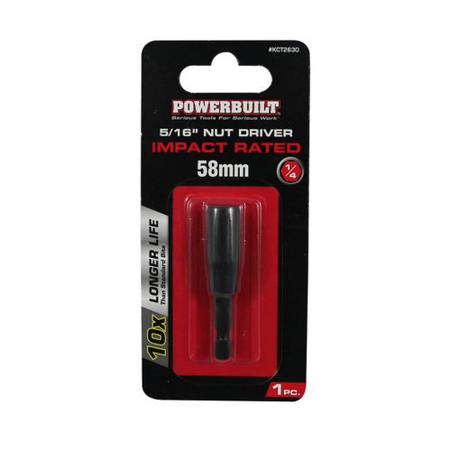 Clearance - Powerbuilt 1/4″ Nut Driver – 5/16″ x 58mm Long | Alltrade