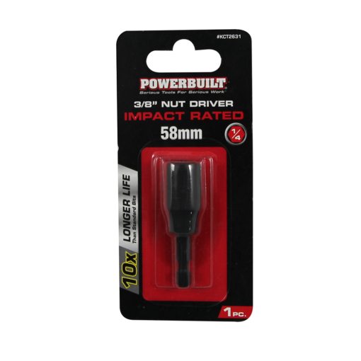 Clearance - Powerbuilt 1/4″ Nut Driver – 3/8″ x 58mm Long | Alltrade