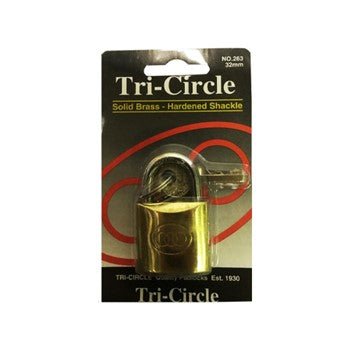 Tri-Circle 264 Brass Padlock 38mm 1 per Card