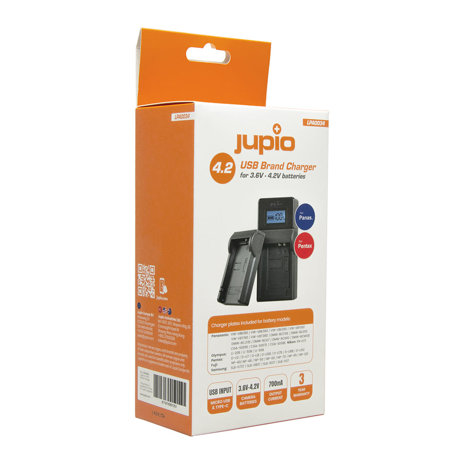 Jupio Panasonic Brand 3.7v - 4.2v Usb Charger