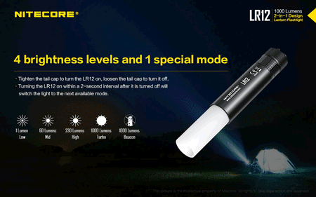 Nitecore Two In One Flashilght & Lantern Up To 1000 Lumens 166 Metres Of Throw | Formula