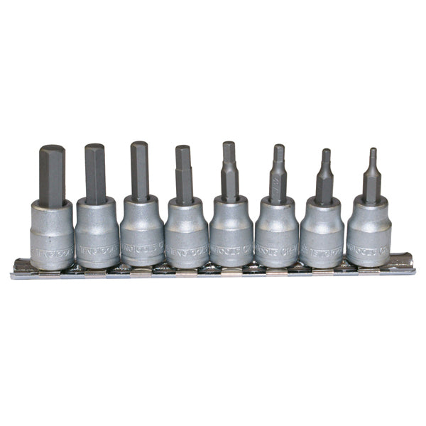 Teng 8pc 3/8in Dr. AF Hex Bit Skt Set 3/32-3/8in | ISL