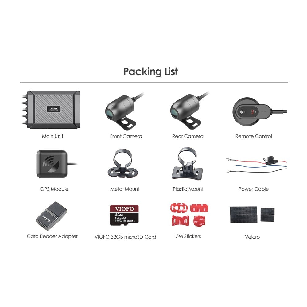 Viofo 1080p Motorcycle Dashcam Dual Channel F/R Wifi + Gps | Formula