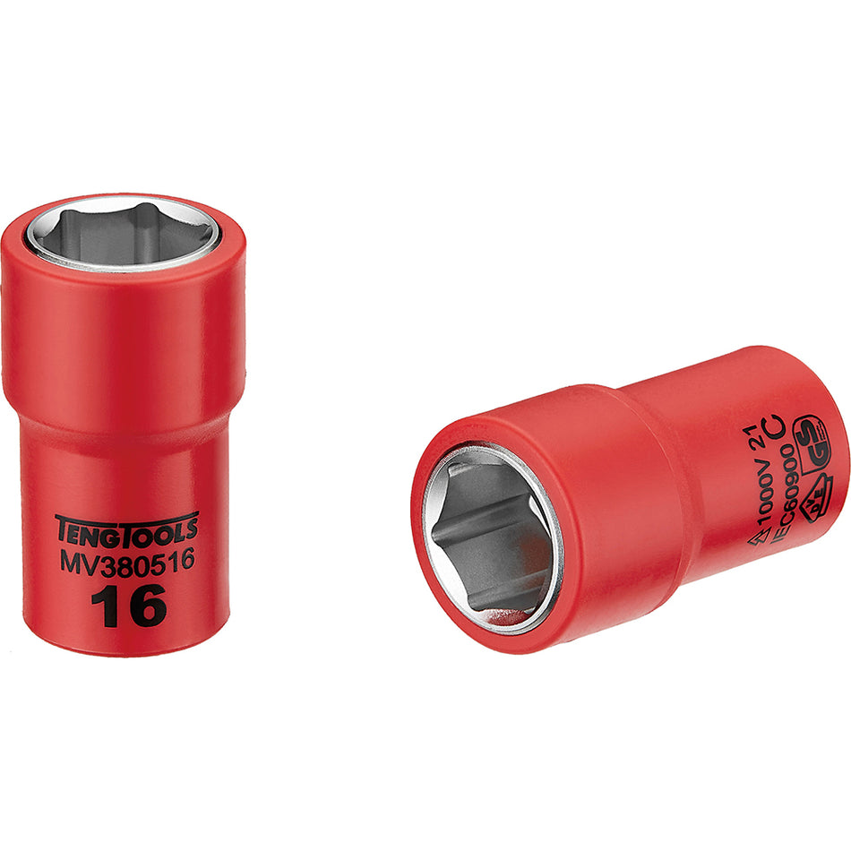 Teng 1000V VDE 3/8in Dr. Insulated Socket 16mm